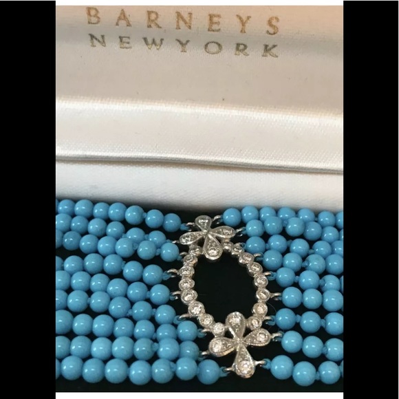 Rare Vintage Cathy Waterman Platinum Diamond Turquoise Bracelet - Picture 2 of 10